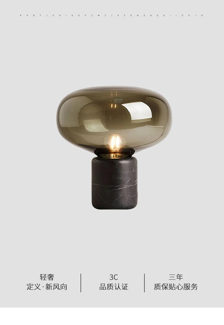 Kuro Glass & Marble Lamp
