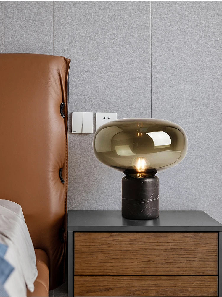 Kuro Glass & Marble Lamp