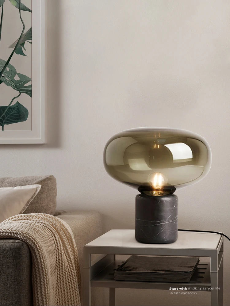Kuro Glass & Marble Lamp