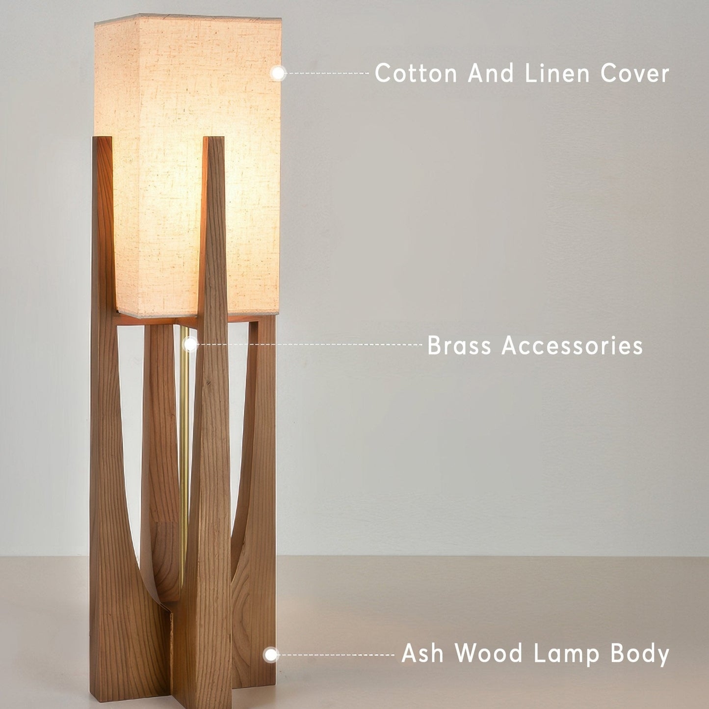 Japanse stijl walnoot vloerlamp eenvoudige massief houten lamp