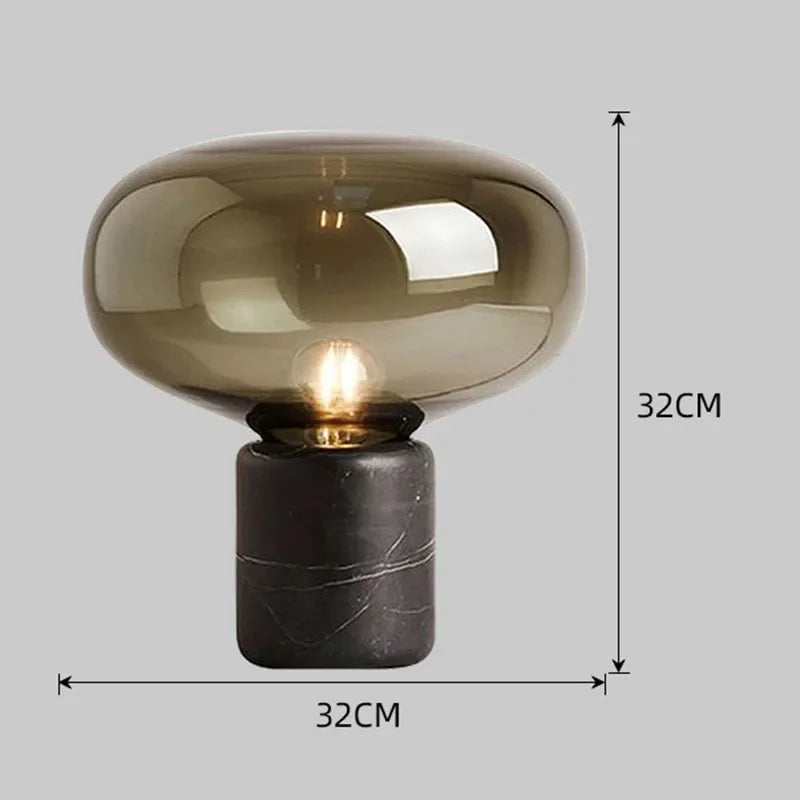 Kuro Glass & Marble Lamp