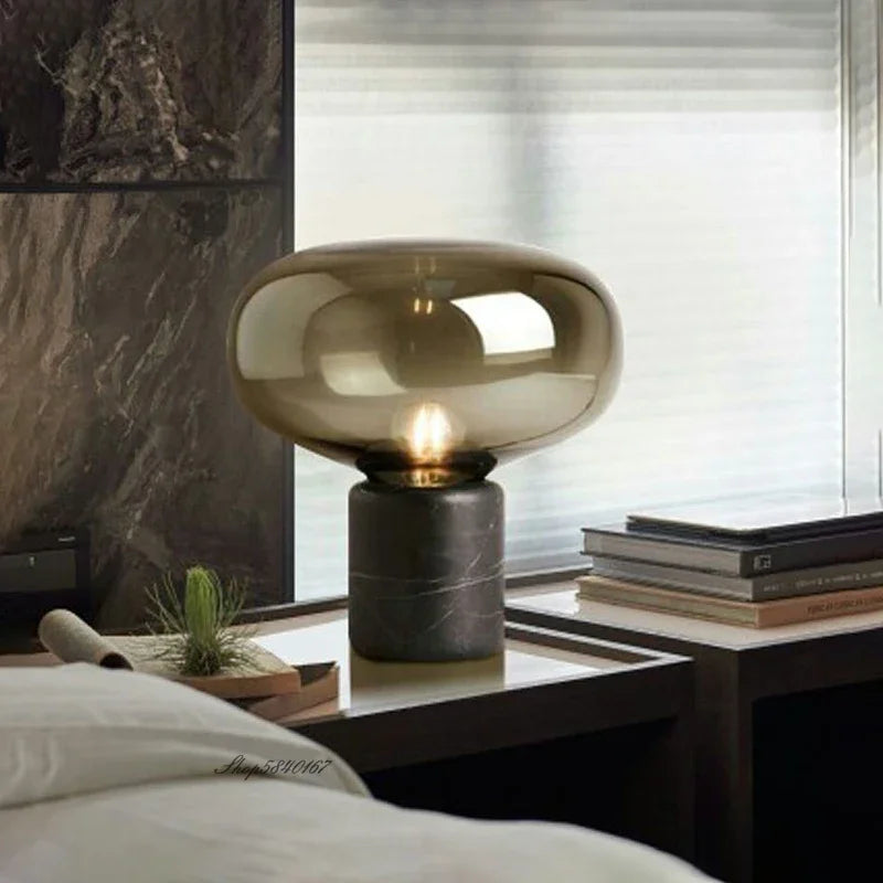 Kuro Glass & Marble Lamp