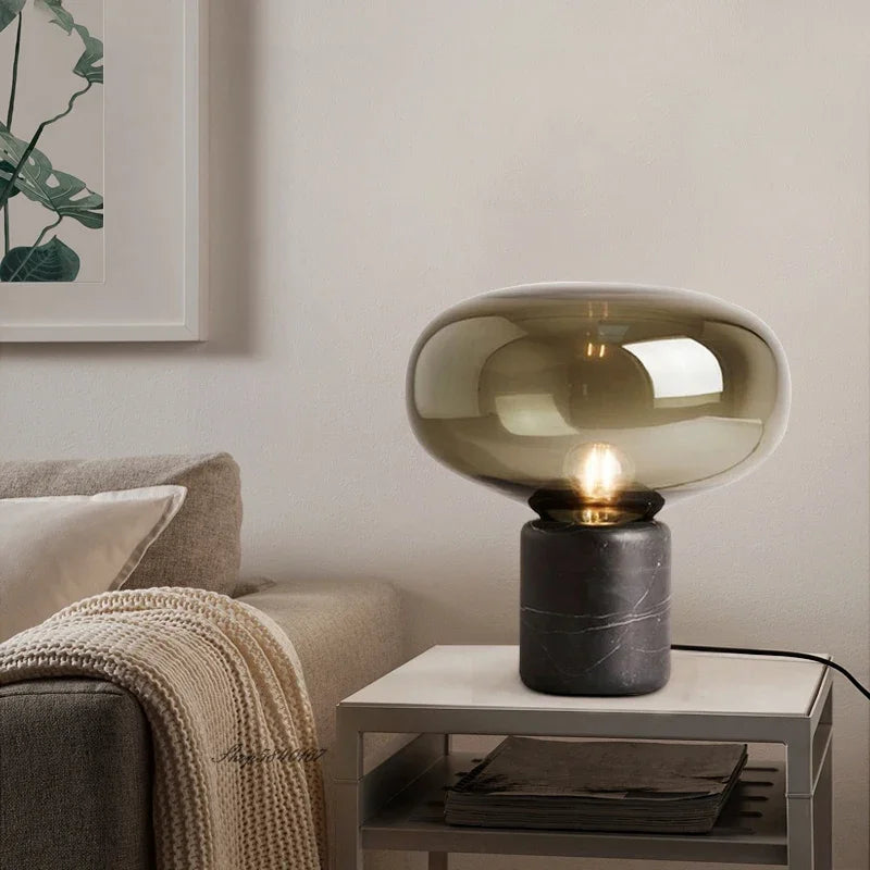 Kuro Glass & Marble Lamp