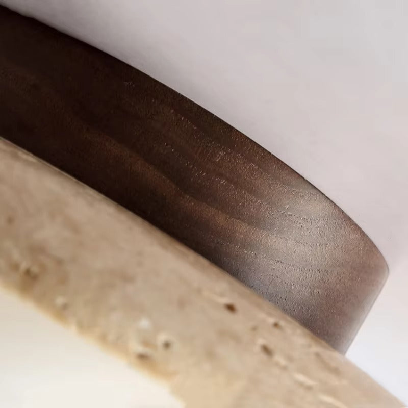 Kyroza Wall Lights – Travertine & Wood Japandi Ceiling/Wall Lamp