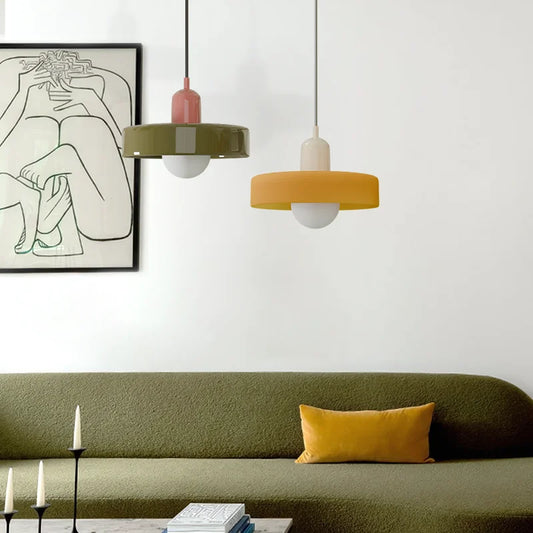 Finan Morandi Glass Disc Orb Pendant Lamp