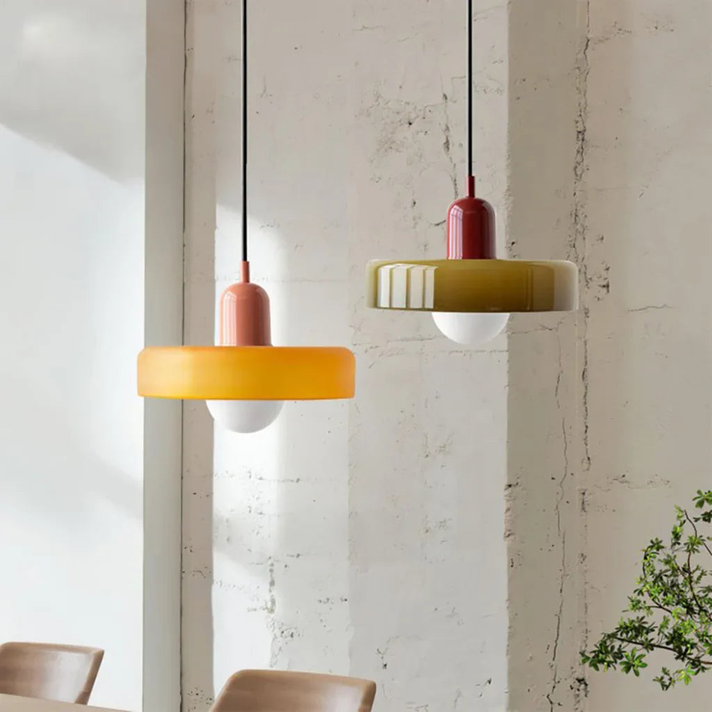 Finan Morandi Glass Disc Orb Pendant Lamp