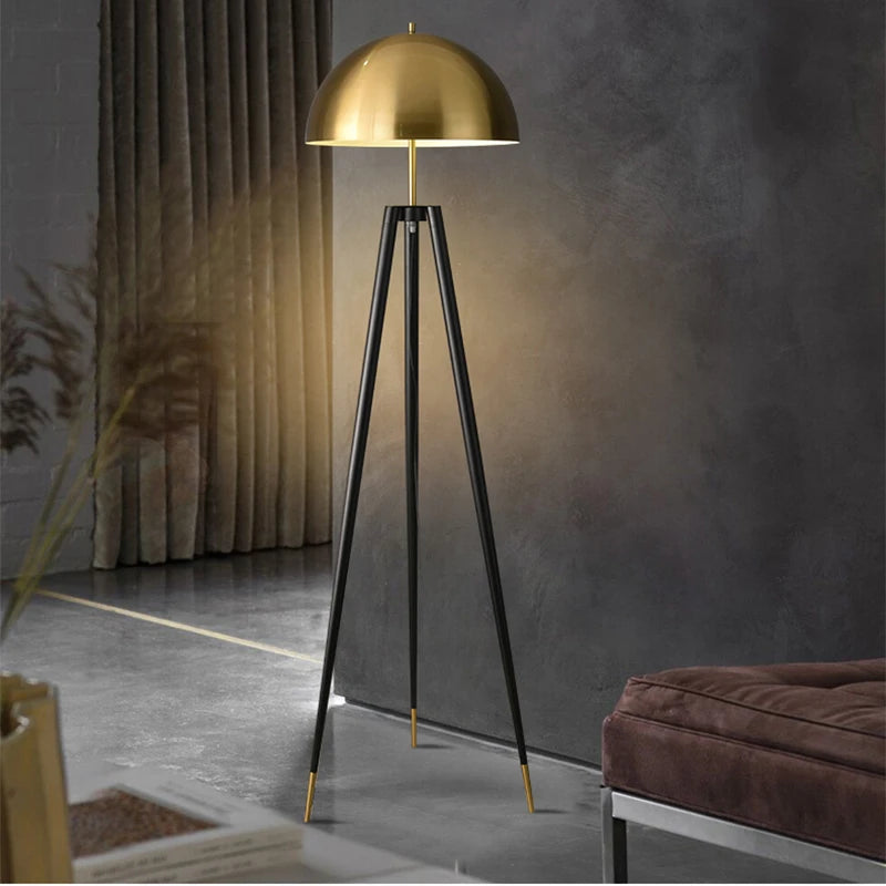 Noir Brass Tripod Lamp