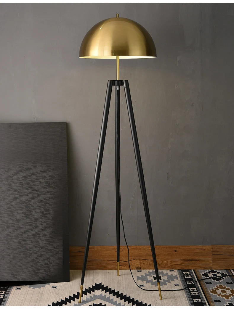 Noir Brass Tripod Lamp