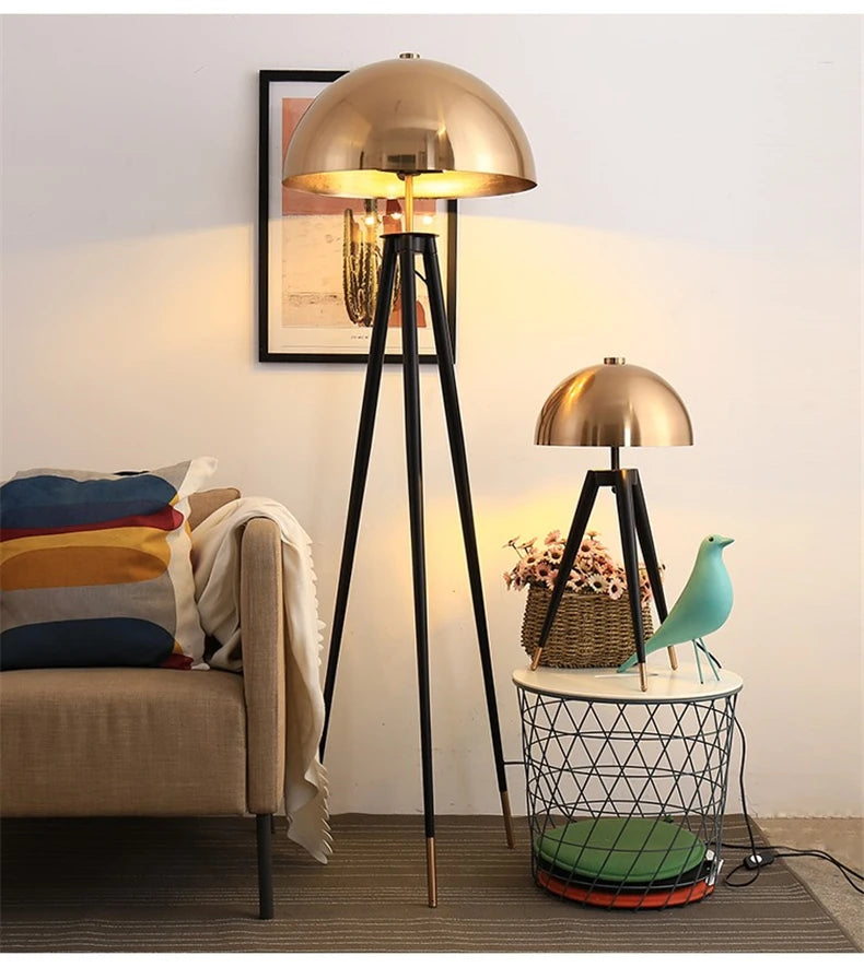 Noir Brass Tripod Lamp