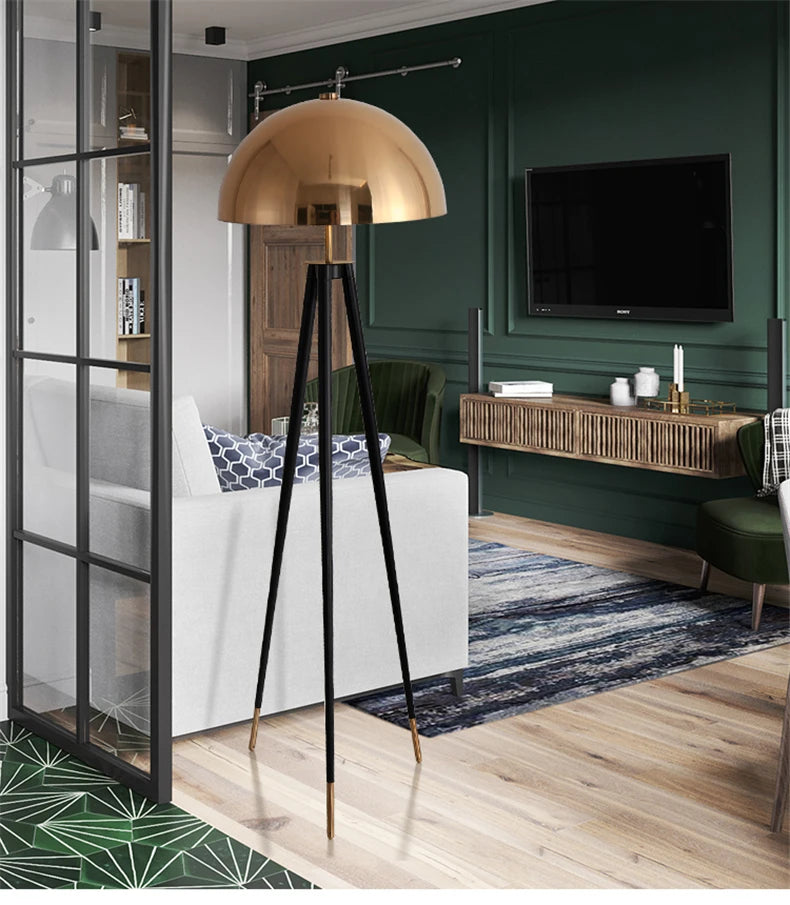 Noir Brass Tripod Lamp
