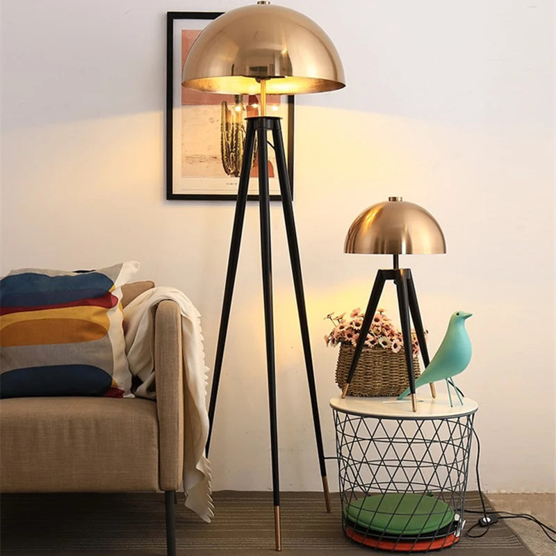 Noir Brass Tripod Lamp