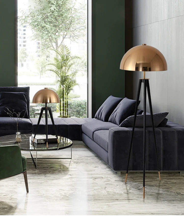Noir Brass Tripod Lamp
