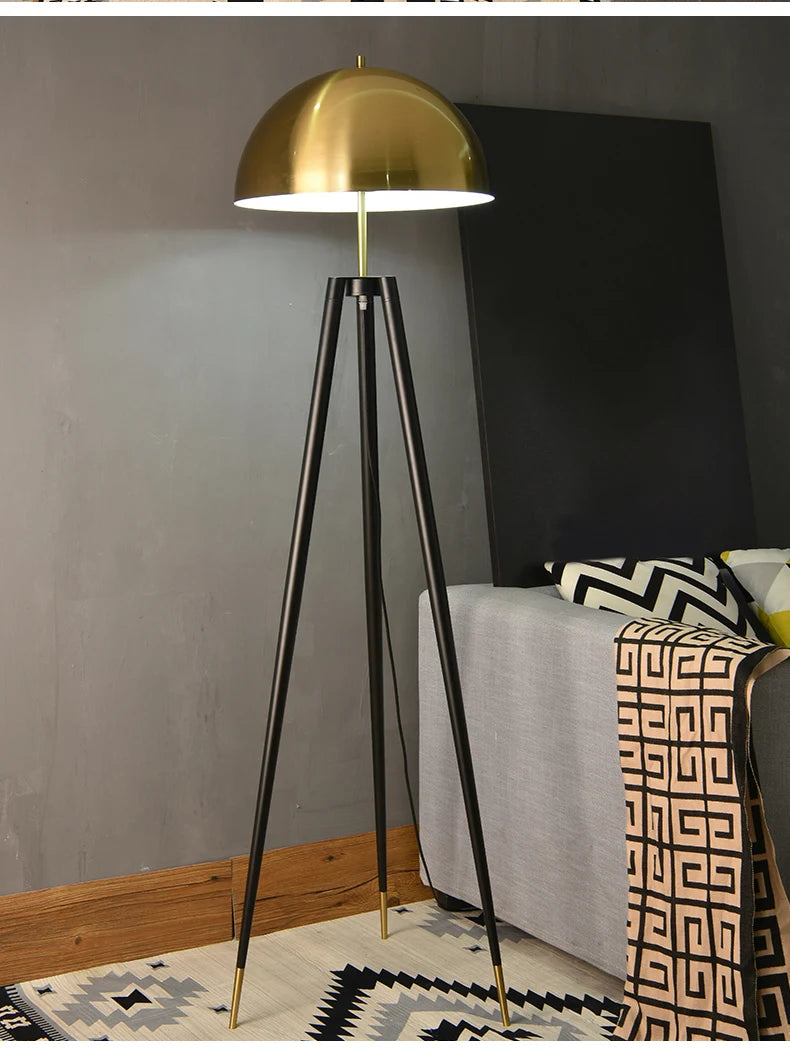 Noir Brass Tripod Lamp