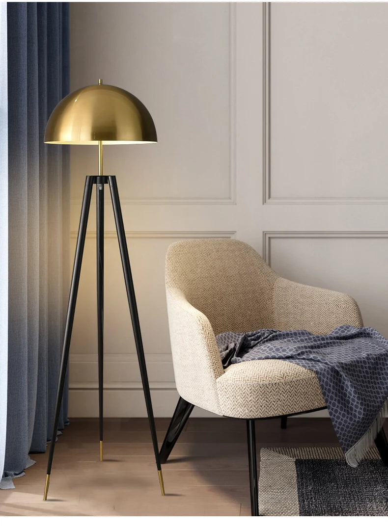 Noir Brass Tripod Lamp