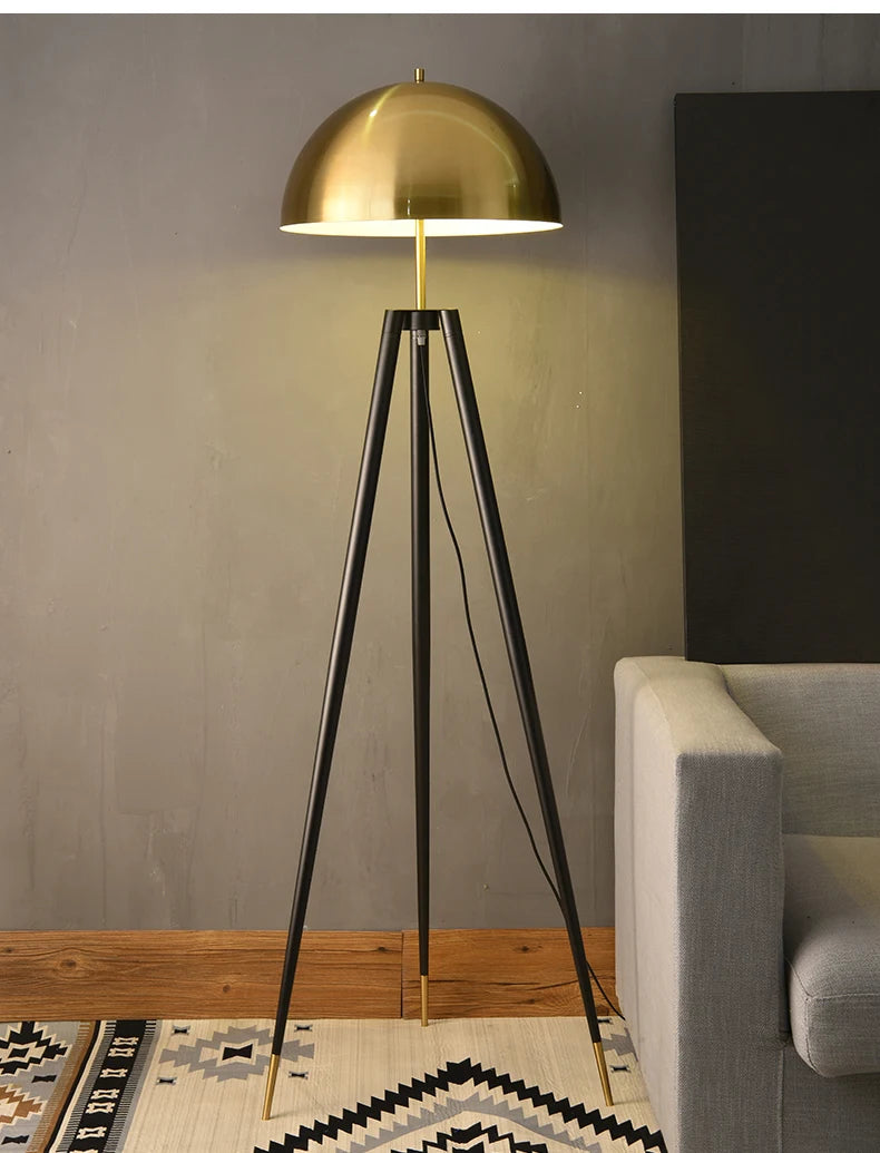 Noir Brass Tripod Lamp