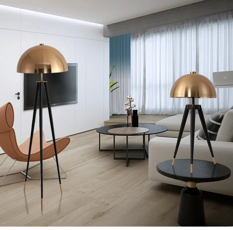 Noir Brass Tripod Lamp