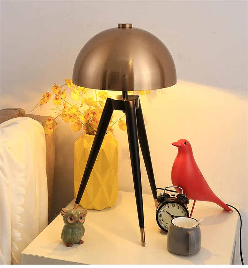 Noir Brass Tripod Lamp