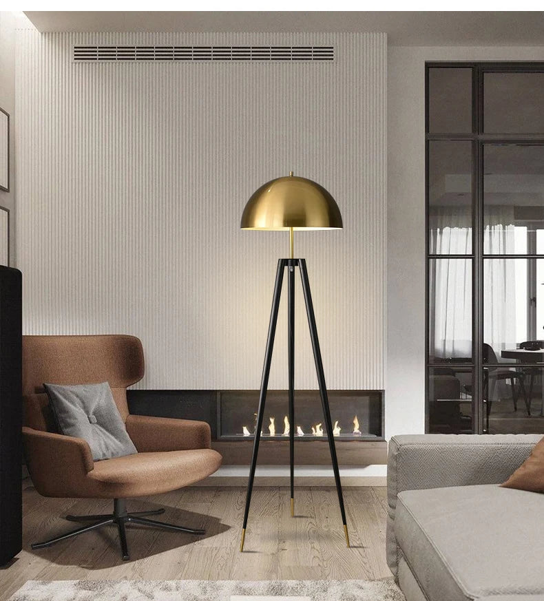 Noir Brass Tripod Lamp