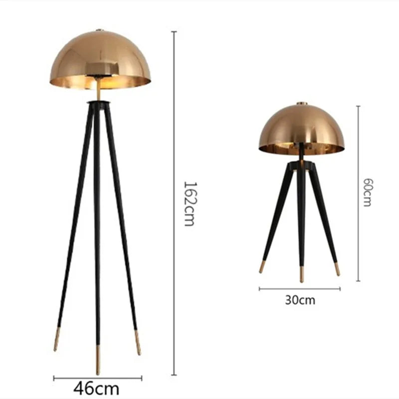 Noir Brass Tripod Lamp