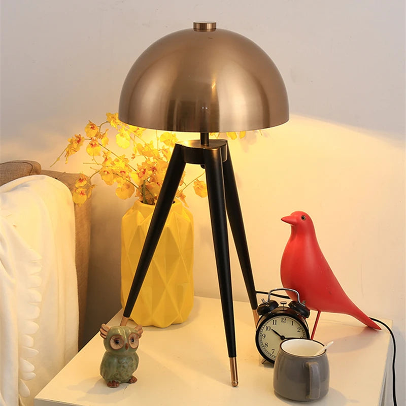 Noir Brass Tripod Lamp
