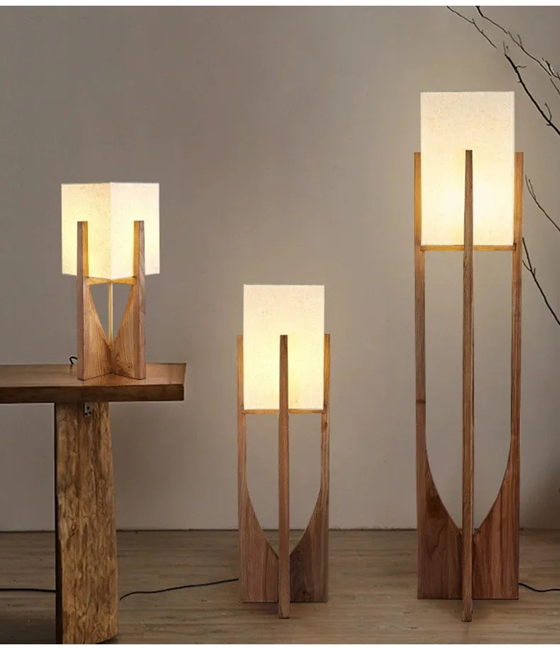 Kiru Wooden Lamp – Floor & Table