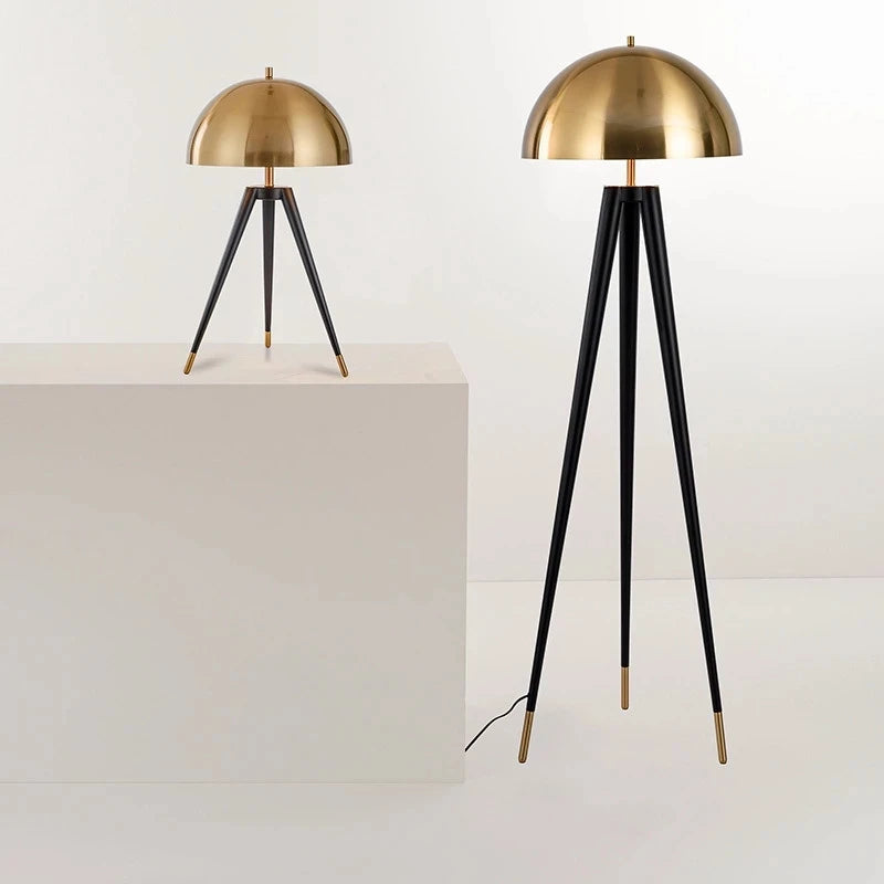 Noir Brass Tripod Lamp