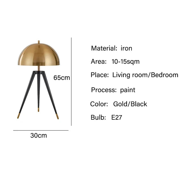 Noir Brass Tripod Lamp