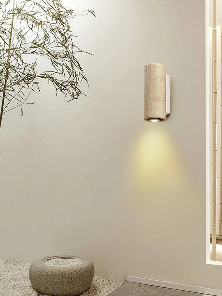 Luna Travertine Wall Light