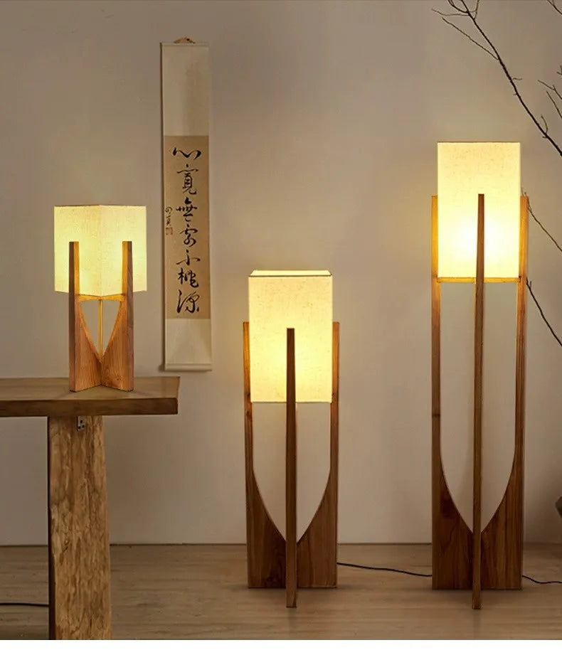 Kiru Wooden Lamp – Floor & Table