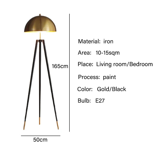 Noir Brass Tripod Lamp