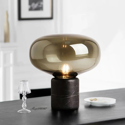 Kuro Glass & Marble Lamp