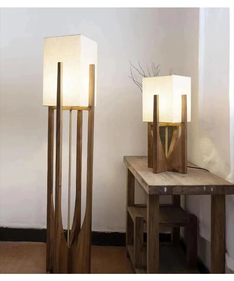 Kiru Wooden Lamp – Floor & Table